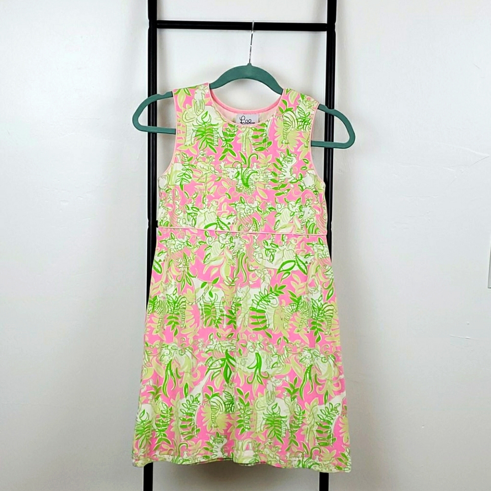 Vintage Lilly Pulitzer Jungle Road Floral Dress Girls 12